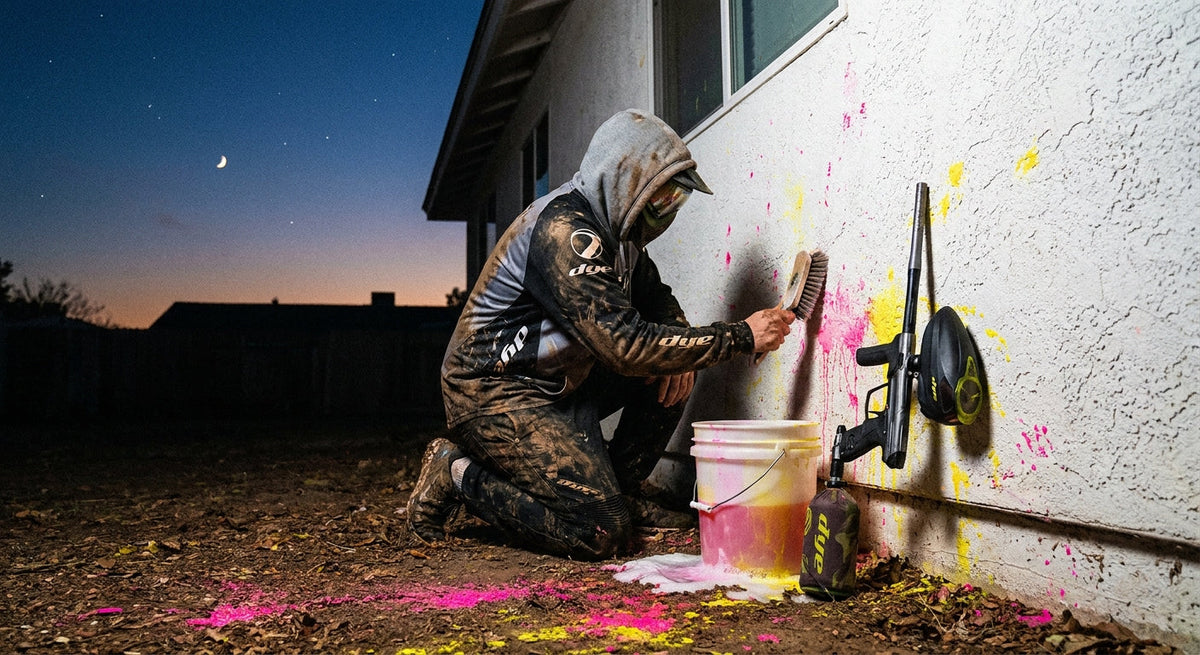 Paintball-Farbe entfernen: Auto, Kunstrasen & Wand