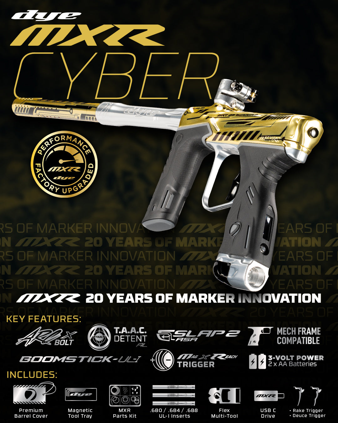 MXR PGA CYBER GOLD/BLACK